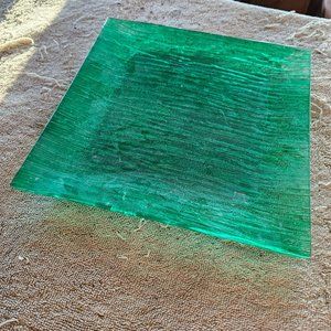 Green glass decor candy plate